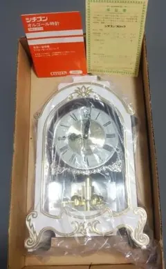 新品 シチズン オルゴール時計 置時計 ユーモレスク 3RM009 白