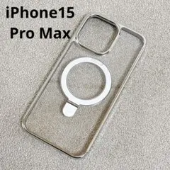 クリア iPhone15promax ケース マグネットスタンド ワイヤレス充電