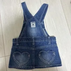 美品　ジャンパースカート　オーバーオール　デニム　ハートポケット　定番　80cm