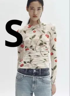 ステラマッカートニー H&M チェリープリントメッシュトップス S - メルカリ