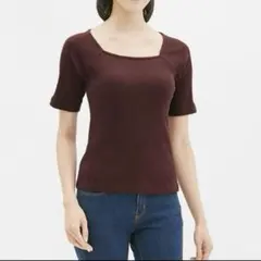 スクエアネック ニット