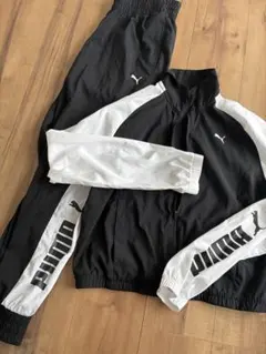 PUMA ジャージセット 黒/白　プーマ　セットアップ　M