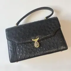 オーストリッチ チェーンショルダーバッグ TS ZIP ゴールプレート 