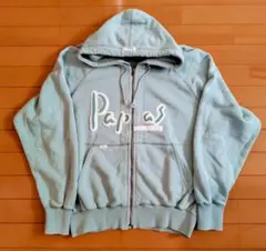 Papas パパス フルジップパーカーライトブルーメンズ　M