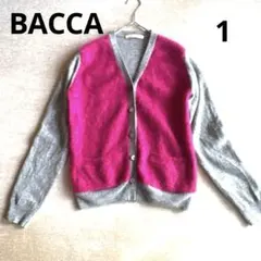 BACCA バッカトゥモローランド　バイカラー モヘヤカーディガン ピンク　1