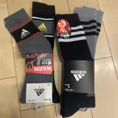 新品　adidas ハイソックス　キッズ　男の子 21-23cm 4足セット