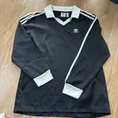 adidas 長袖Vネックカットソー S ブラック