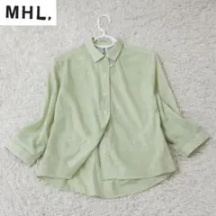 【美品】✨ MHL. ライトグリーン ストライプシャツ Ⅱ