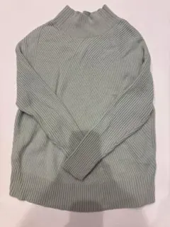 ELEGARMENT リブニット 長袖 ハイネック ライトグリーン