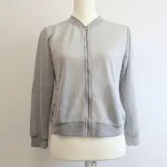 【グローブ】ジップアップ長袖セーター透け感あり薄手カーディガンレーヨン混M春夏秋