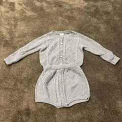 gill&niya ベビー服 80cm グレー ケーブル編み