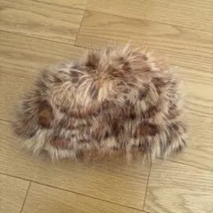 ヒョウ柄ファー帽子　平成ギャル　ファーキャップ