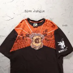 5ive Jungle Tシャツ 刺繍　ブラウン
