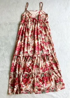 花柄 ロング キャミ ワンピース Mサイズ 美品