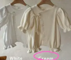 モンベベ♡ワッフルロンパース♡Cream♡newborn♡