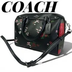 美品 COACH コーチ ハンドバッグ ショルダーバッグ レザー ブラック
