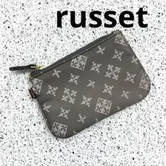 russet ラシット ミニポーチ 小物入れ グレー モノグラム ナイロン