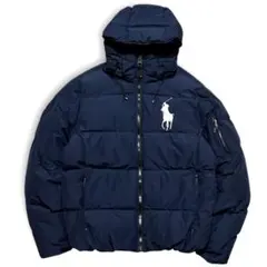 現行 美品 ポロ ラルフローレン ビッグポニー 刺繍ロゴ ダウンジャケット L