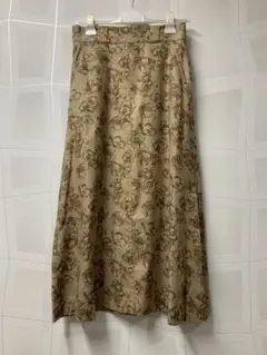 スピック&スパン ロングスカート ベージュ 花柄プリント 36/38 新品