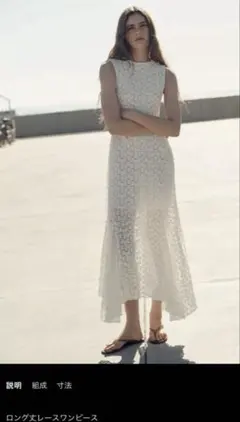ZARA ロング丈レースワンピース ワンピース レース - メルカリ