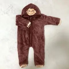 おさるのジョージ フード付きもこもこコスチューム ロンパース