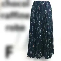 ショコラフィネローブ <F> スカート 花柄 プリーツロング ゴムウエスト1-5