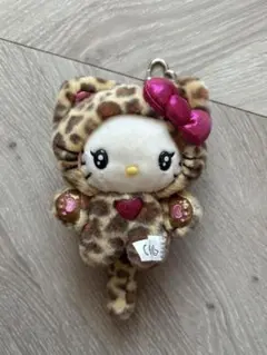 ヒョウ柄キティちゃん マスコットキーホルダー