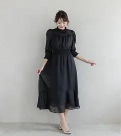 REPLETE⭐︎ロングワンピース　ブラックワンピース　結婚式　お祝い　おしゃれ