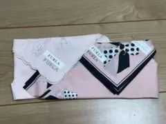 FURLA ピンク 大判ハンカチ