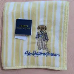 ポロラルフローレン　タオルハンカチ　ポロベア　ストライプ(イエロー)