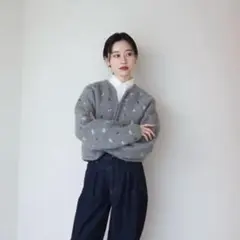 FLOWER EMBROIDERY KNIT JACKET / CREDONA