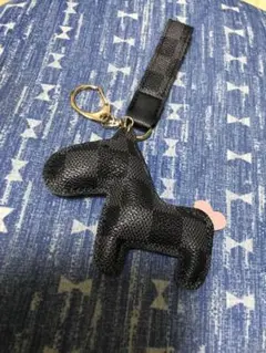 馬型キーホルダー 黒