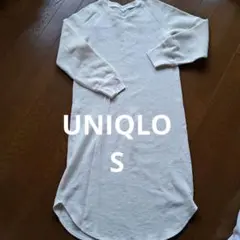 UNIQLO ホワイト ワッフル生地 長袖ワンピース S