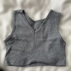 JEANASIS グレー Vネック タンクトップ Fサイズ