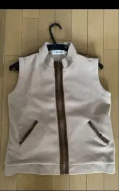 ベージュ フリースジップアップベスト150