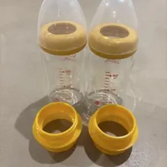Pigeon ガラス製哺乳瓶 160ml２本　らくらくミルクアタッチメントセット
