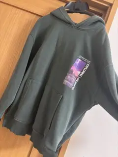 ZARA ダークグリーン フード付きパーカー 164センチ中古