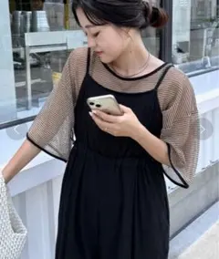 ciaopanic シアーレースボーダーリンガー　TEE