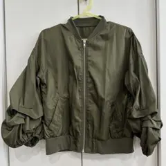 オリーブ色 ボリュームスリーブ ジャケット M