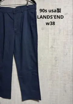 90s usa製 ランズエンド LAND'S END コットンポリ　パンツのサムネイル