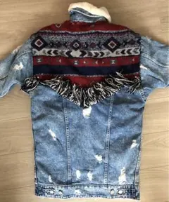 ZARA フリンジデニムジャケット