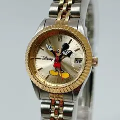 新品電池/稼働　Disney ミッキーマウス 腕時計　デイト　レディース