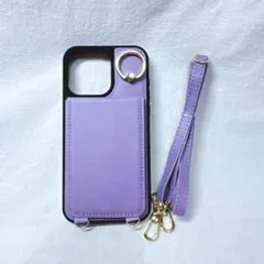 iPhone 15 promax ケース パープル スタンド 紫 ショルダー