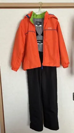 【美品】IGNIO 子ども用スキーウェアセット オレンジ 140cm