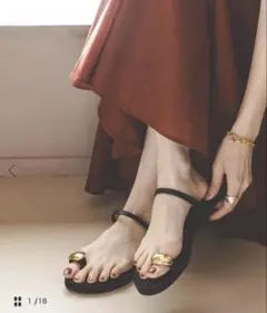 LAOCOONTE ラオコンテリングフラットサンダル　size38のサムネイル