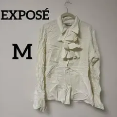 即日発送✨EXPOSÉ【M】 アイボリー フリル付きシャツ
