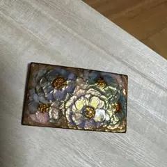 七宝焼 ブローチ 花モチーフ 長方形