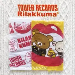 限定レア】リラックマ タワーレコード タオル 缶バッジ ピンバッジ 