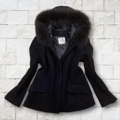 BE RADIANCE リアルファーコート ネイビー モード Y2K 通勤