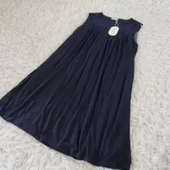 KOE コエ ノースリーブ ワンピース ネイビー 紺色 L フレア
